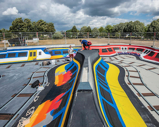 skatebaan met graffiti